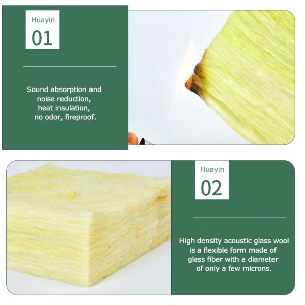 Fireproof Acoustic Foam Panel Glass Wool Board Insulation For Home Decor