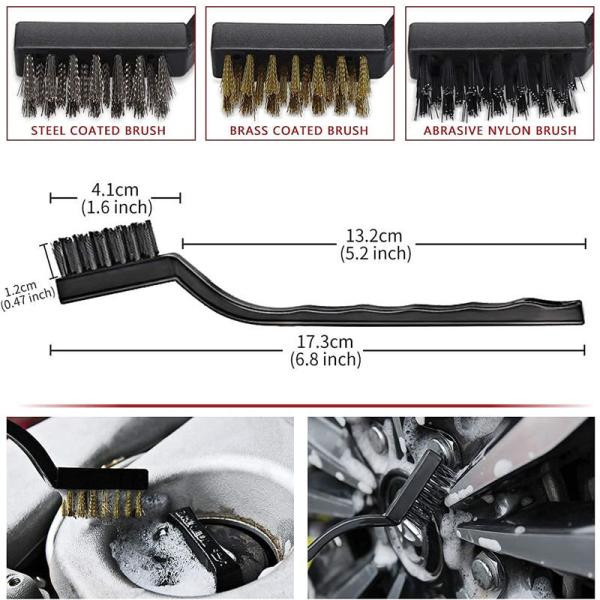 Green 11pcs Bristle Car Vent Cleaner Brush Duster Set For Air Conditioner