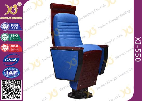 Wooden Carved Craft Auditorium Style Seating Theater Chairs With Cushion