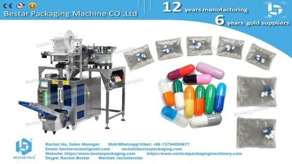 Counting packing machine with 3 vibrators for medicine capsules sachet packaging