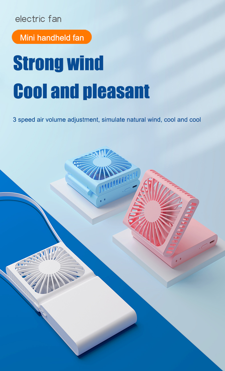Innovative Products 2024 Rechargeable USB Small Personal Handheld Mini Portable Neck Fan for Kids Girls Boys Woman Outdoor
