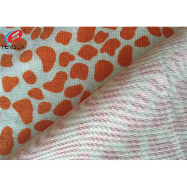 Printed Faux Fur 100 % Polyester Velvet Fabric , Tear - Resistant Plush Velboa Fabric
