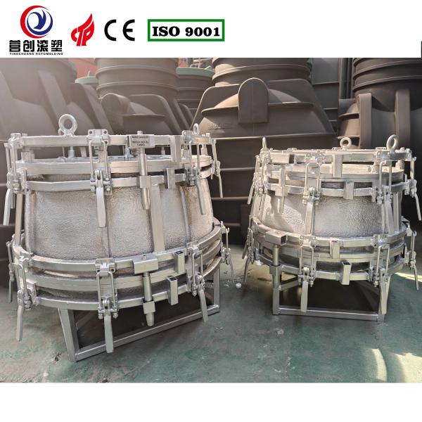 YINGCHUANG CS-3A-3500 Track Type Rotational Molding Machine, Automatic Gas Heated Three Arm Rotomolding System For Rotomolded Hollow Plastic Articles