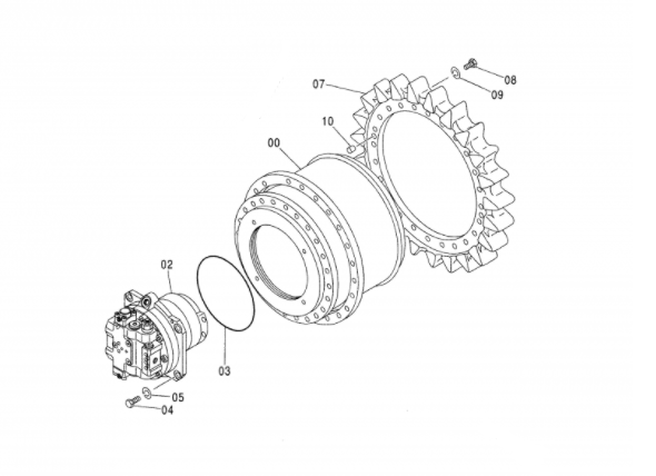 Assy мотора перемещения Assy мотора конечной передачи ZX650LC-3 ZX670LCH-3 9254461