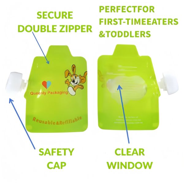 180ml Baby Food Packaging Lightweight Custom Spout Pouch Easy To Open