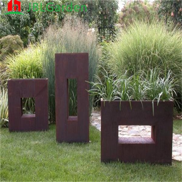 Corten Flower Pot de aço Decorativo de exterior Cama de sementes levantada Plantação de metal Plantação de aço Corten Rusty