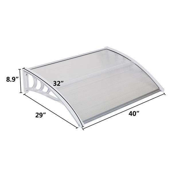 Anti - Aging PC Door Canopy Rain Cover Eaves Strong Impact Resistance
