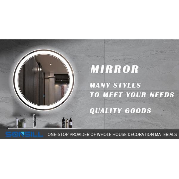 Modern Illuminated Bathroom Mirrors Aluminum Frame Customized Design Decorative