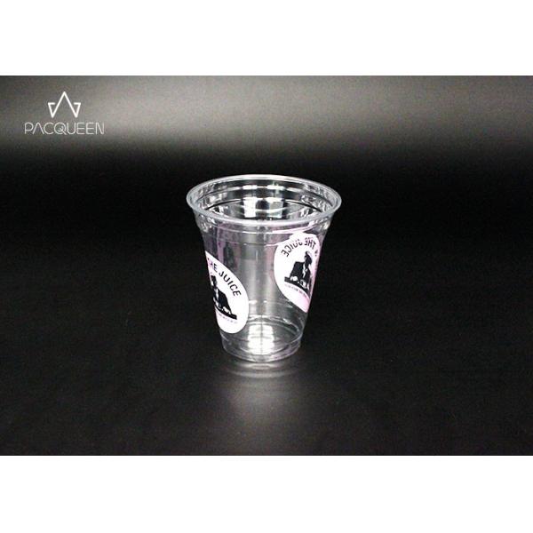 Branded Clear PET Disposable Plastic Drinking Cups For Fresh Juice