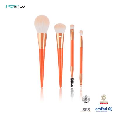 Protable Dual Ended Makeup Brush Set Soft Bristles 4pcs Makeup Brush