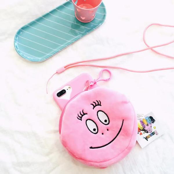 Soft TPU Korea Pink Baba 3D Doll Coin Earphone Purse Cell Phone Case Back Cover For iPhone 7 Plus 6s with Lanyard