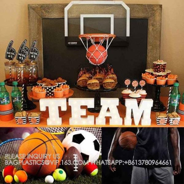 Wholesale Birthday Basketball Theme Party Supplies 9 Inch Plate 10 People Set Party Decoration