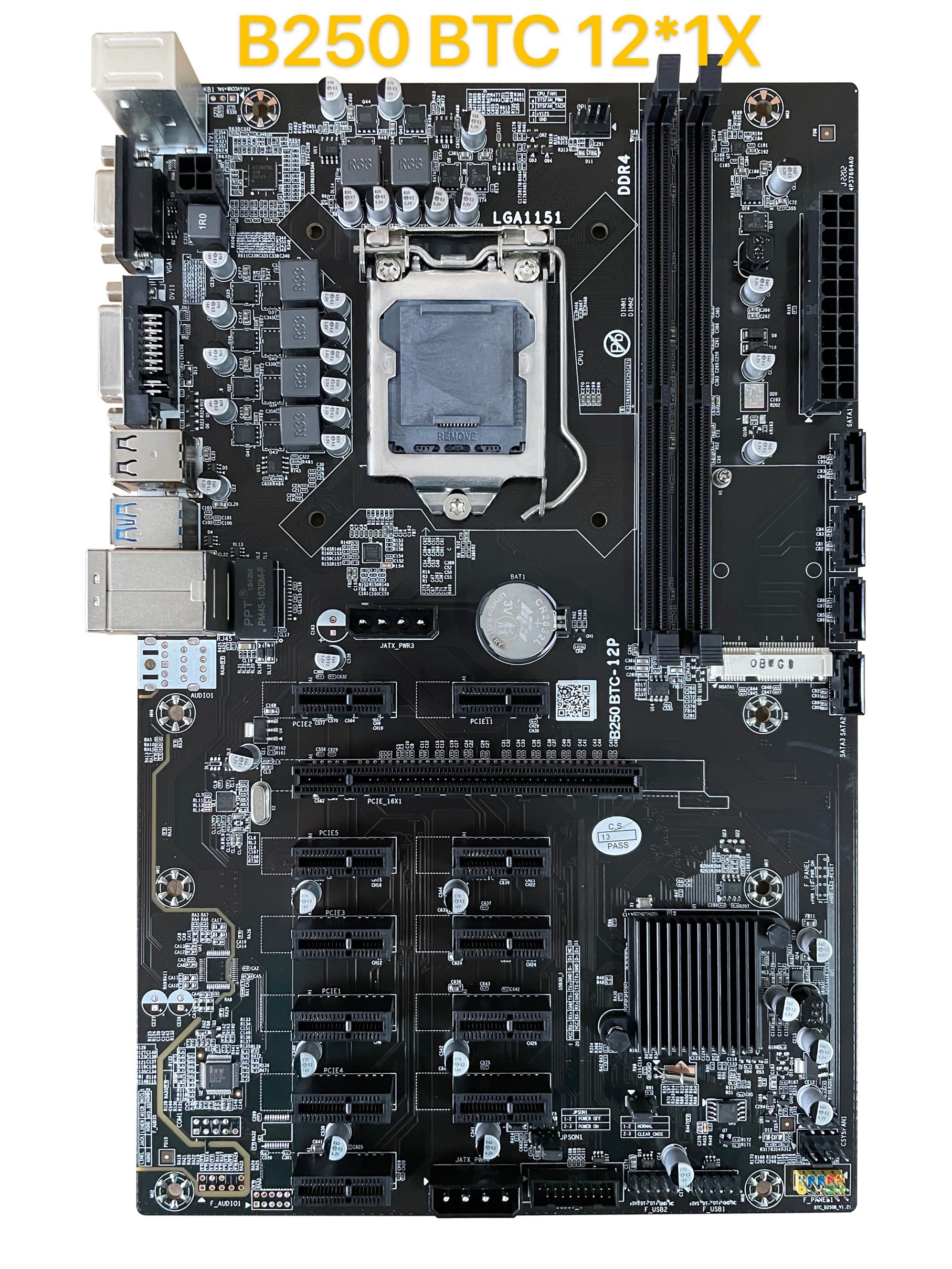 Материнская плата B250 Mining BTC 12*1X PC1-E16X LGA 1151 DDR4 SATA3.0 Поддержка