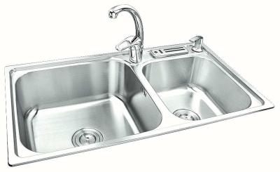 Dissipador de aço inoxidável da montagem superior dos SS 304, bancas da cozinha dobro CE/UPC da bacia certificadas