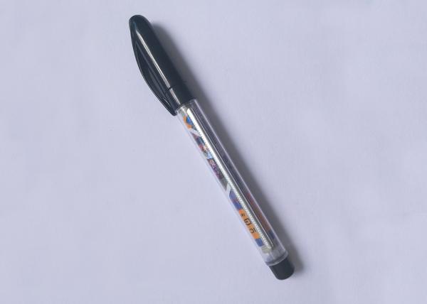 Transparent plastic banner gel ink pen in red or blue with 180mmX68mm size  color-full banner printing for promotion