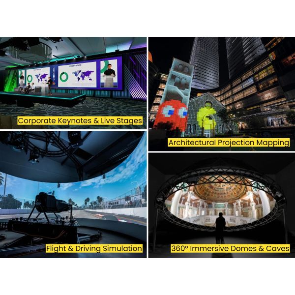10000 Lumens WUXGA Laser Projector with Dual-Color Laser and Motorized Lenses for Large Venues