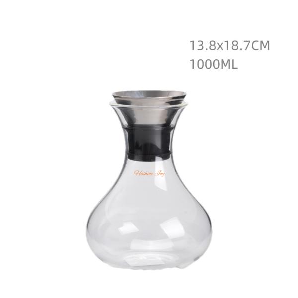Grande Jarro de Água de Vidro de Barriga 1000ml Garrafa de Vidro Com Garrafa de Aço Inoxidável