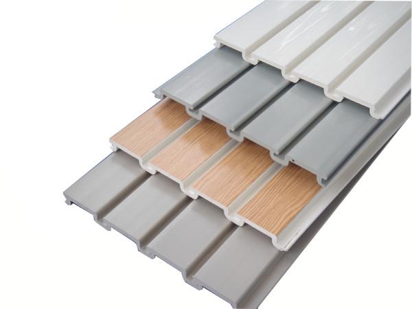Strong Plastic Garage Slatwall Panels White Grey Color Smooth Groove