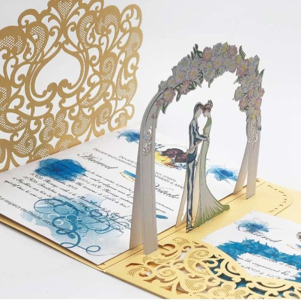Mr And Mrs Wedding Invitation Gift Card Envelopes 3d Butterfly Laser Cut