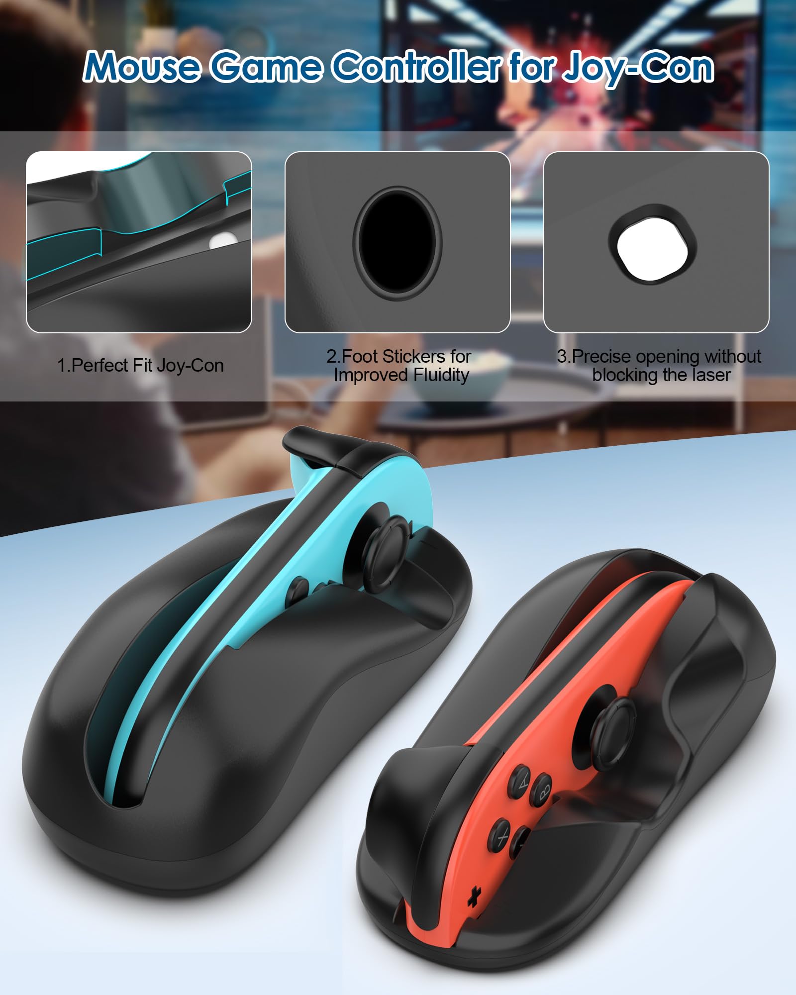 Gaming Controller Mouse for Joy-Con 2 Hand Grips, Mini Portable Mice for Drag x Drive Game Accessories for Switch 2