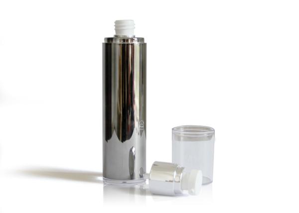 Silver Aluminum Cream Pump Bottle  / Eye Serum Airless Dispenser Bottles