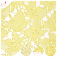 broderie 100% florale de fleur de tissu de dentelle de largeur de 135cm de polyester soluble dans l'eau de tissu