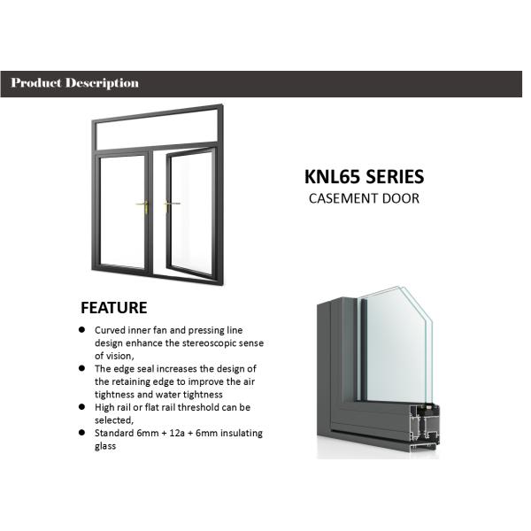 Two Track Flush Casement French Doors , Waterproof Aluminum Hinged Screen Doors