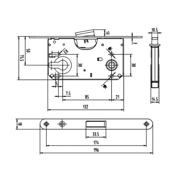 Key Open Commercial Mortise Lock Cylinder For Interior Wooden Door Swing Door