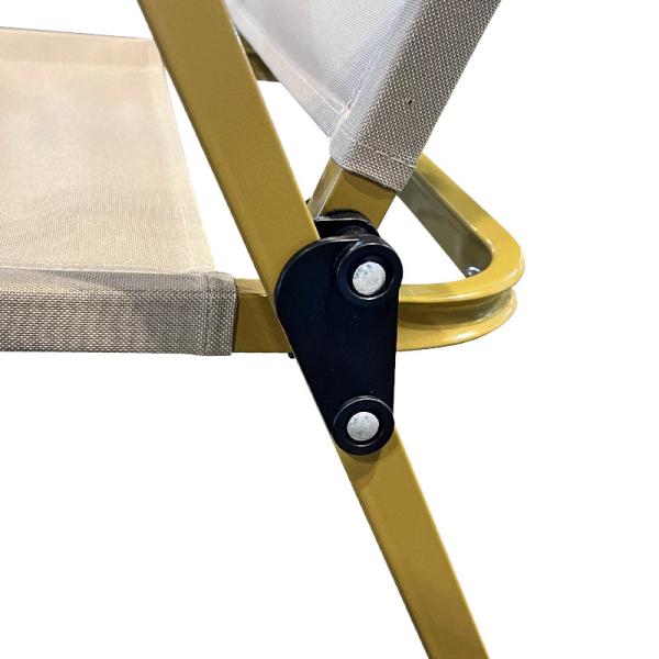 Cadeira de acampamento portátil de metal de longa duração dobrável preta confortável