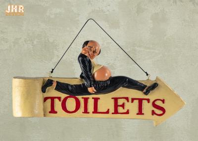 Funny Toilet Signs Polyresin Statue Figurine Resin Wall Mounted Sign Bar Sign Decor
