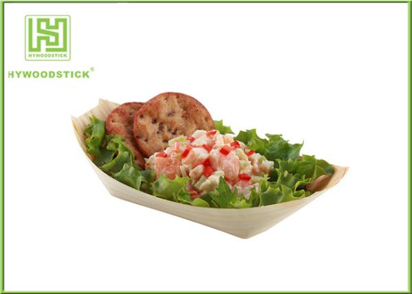 Multi - Purpose Wooden Sushi Boat Platter Plate For Cold Food 100pcs / Bag