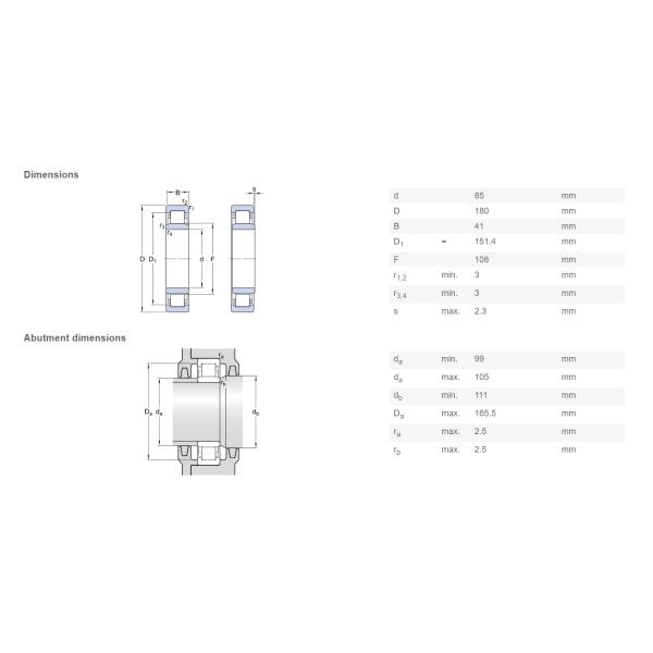 SKF NU317ECM Cylindrical Roller Bearing Single Row For Rolling Mill 85 x 180 x 41 MM