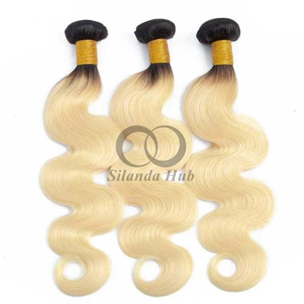 #T1B/613 Bleached Blonde Body Wave Remy Human Hair Bundles Sew In Weave Bundles Brazilian Bundle Deals