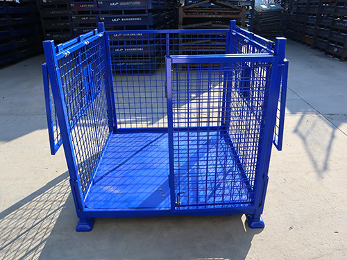500 - 1000kg Heavy Duty Wire Mesh Pallet Cage For Warehouse Storage