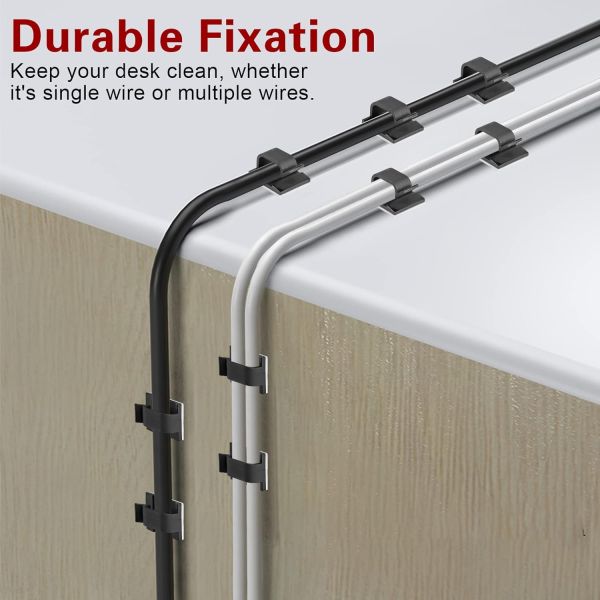 Self Locking Sticky Cable Clips UV Resistant Durable Fixation Wall Cable Holder