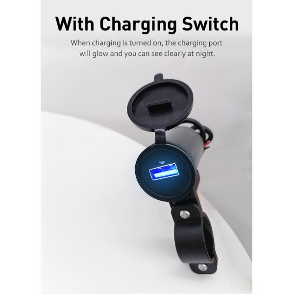 5V 2.5A Handlebar Usb Charger , Quick Usb Charger For Motorcycle