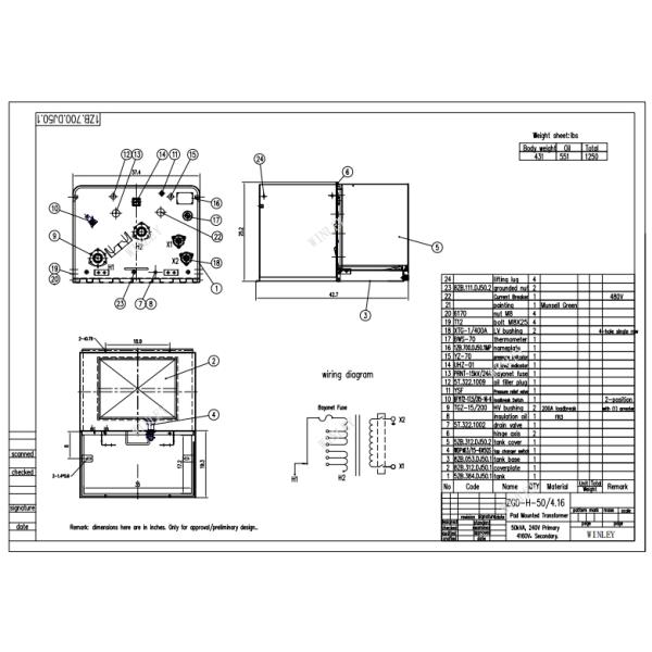 50Kva Single Phase Pad Mounted Distribution Transformers Power Step-up 240V To 4160V UL Listed CSA ANSI IEEE Standards  Price