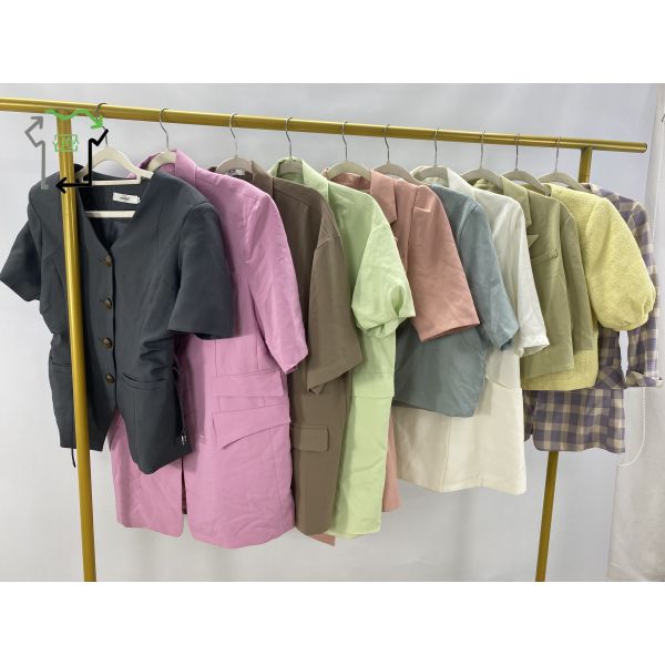 Mixed Colors Second Hand Fashion Short Coat Suit for Fall Spring Wholesale