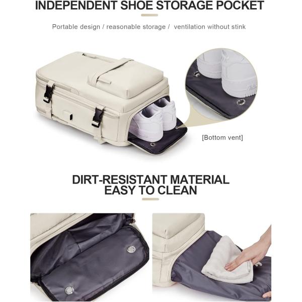 Compañía aérea grande de color beige aprobado Carry On Waterproof Trabajo de negocios Bolso de viaje personalizado para mujeres hombres