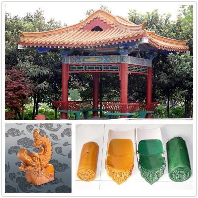 Cerâmico tradicional vitrificado asiático do miradouro chinês das telhas de telhado