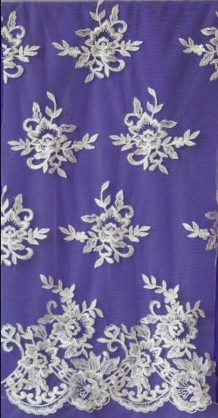 Ivory   Embroidery Lace Fabric for Wedding Dress Hot Sale