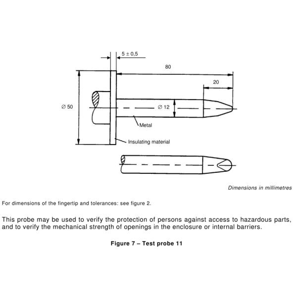 диаграмма 7 зонд 11 длины 80mm Unjointed теста IEC 61032