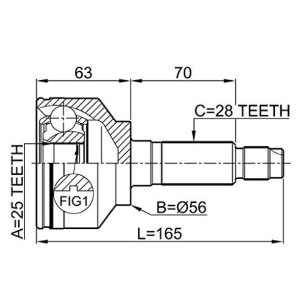 Hyundai KIA Cv Joint Driveshaft Outer Position 49500-2J000 25*56*28 Mm