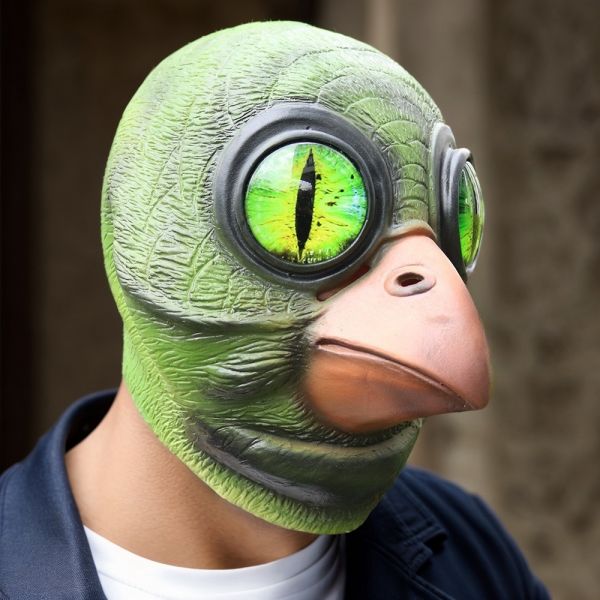 Latex Material Fantasy Mask for Role-Playing and Theatrical Use in One Size Fits Most Design
