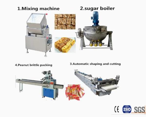Stainless Steel Peanut Chikki Machine / Cereal Candy Bar Cutting Line