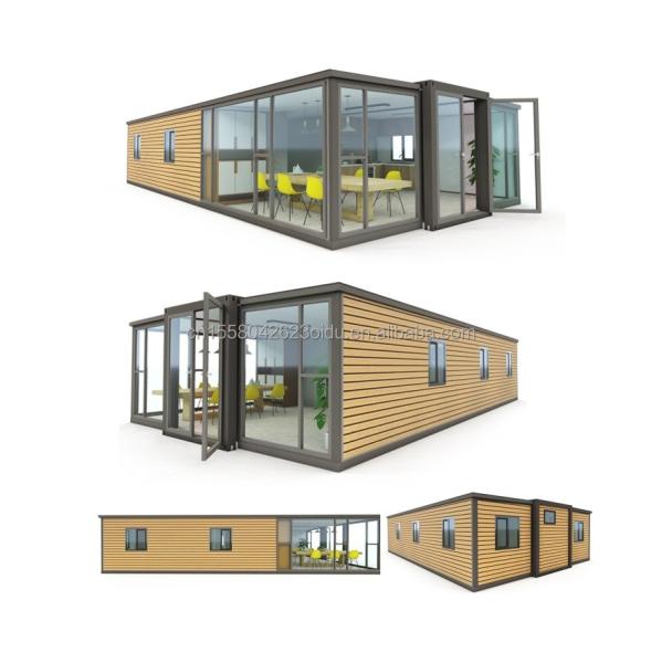 50/75/100 mm panneau sandwich ondulé maison de conteneurs préfabriquée moderne évolutive de 3 chambres pour hôtels