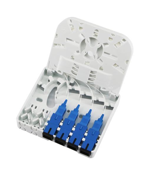 Soquete de parede interno de Mini Optical Faceplate 4C da caixa da terminação da fibra ótica 4Port do ABS
