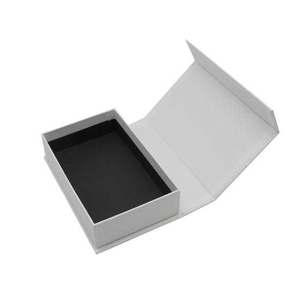 Custom Order Luxury Black Magnetic Jewelry Box Packaging with Foldable Design and Logo