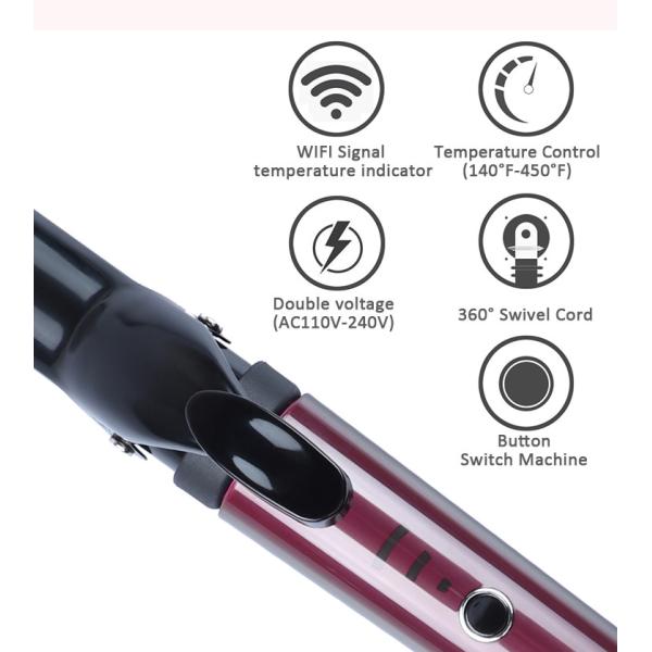 Инструмент волос MeStar горячий, утюг турмалина керамический завивая с дисплеем СИД