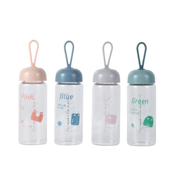 Clear Single Wall Transparent Glass Drinking Water Bottles Portable
